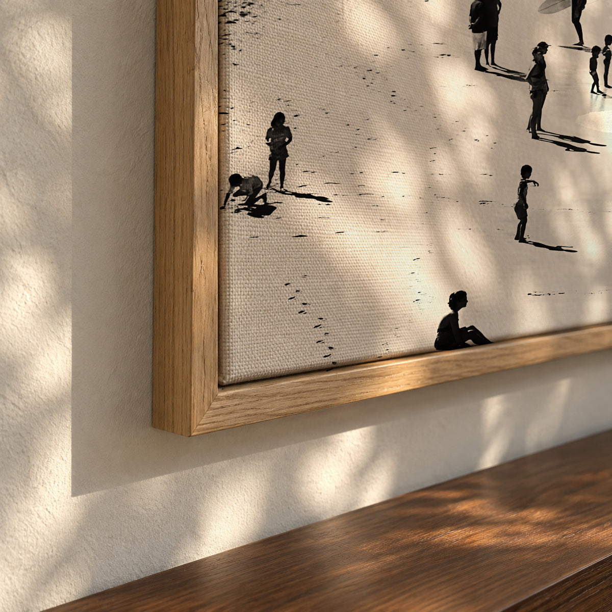 Beach People - Framed canvas detail