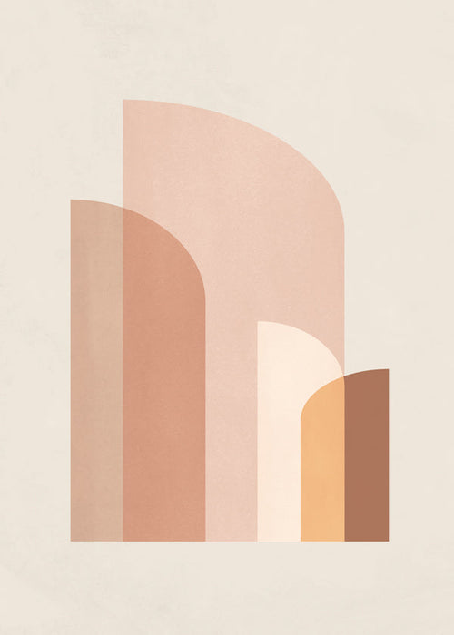 Geometrische poster met warme boogvormen