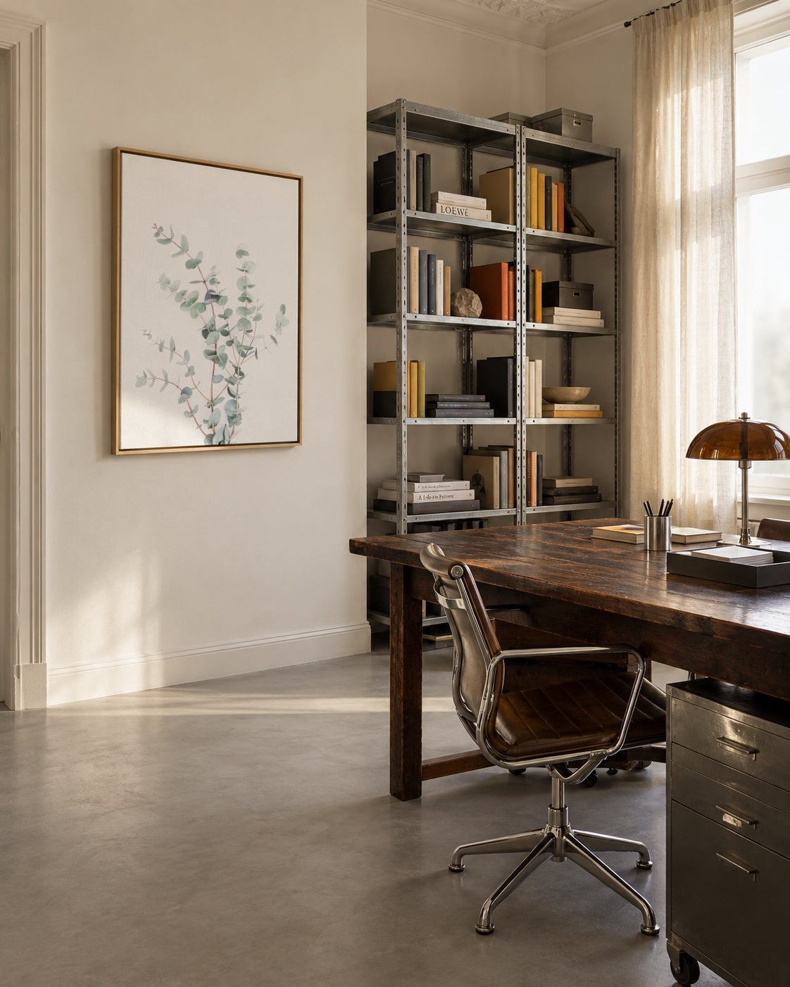 Eucalyptus Branch - Framed canvas in an interior