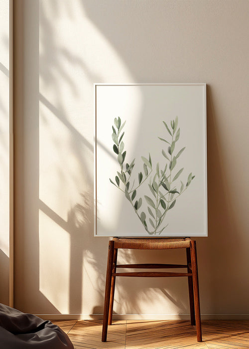 Botanische print olijftak minimal