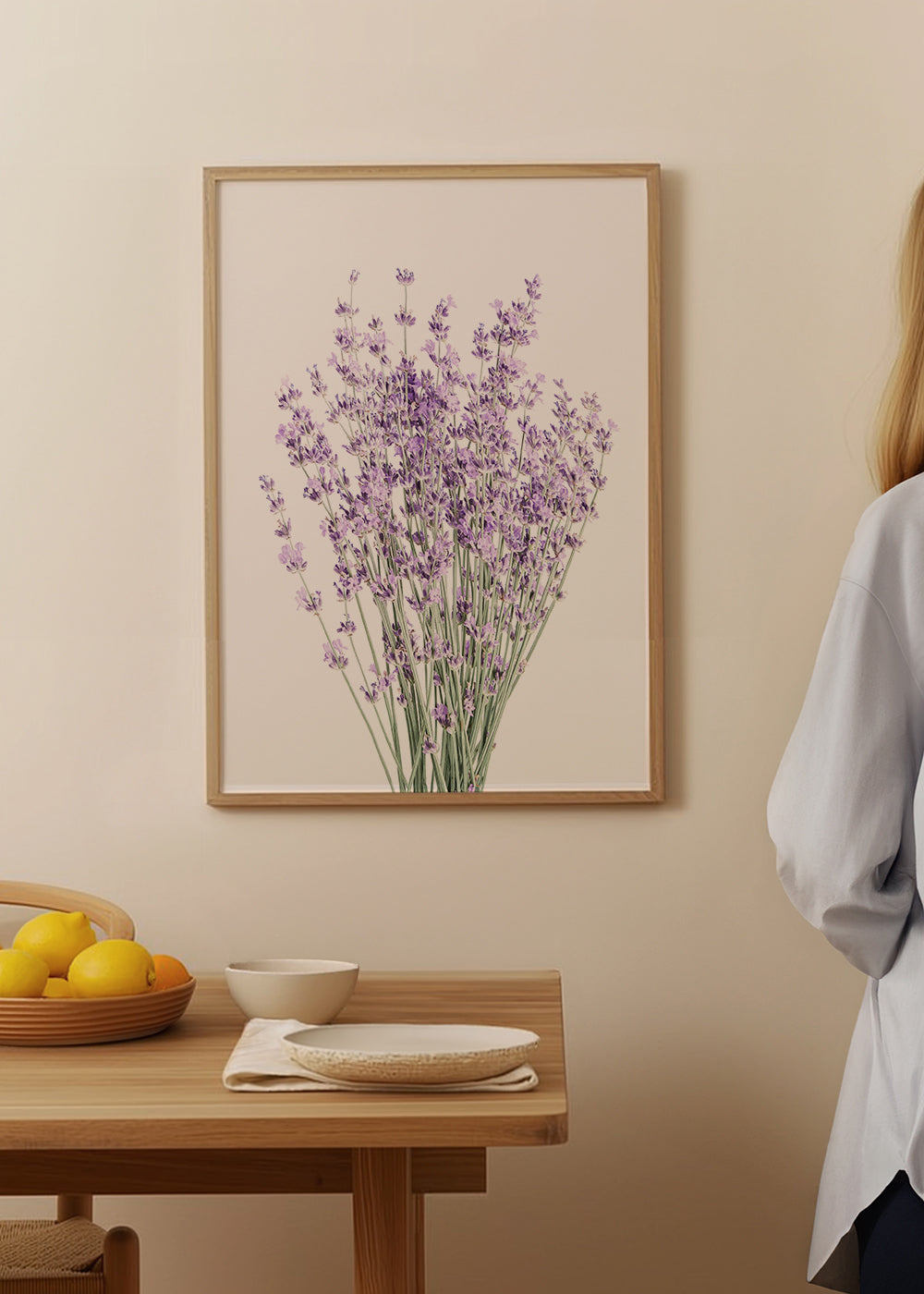 Botanische print: lavendelboeket