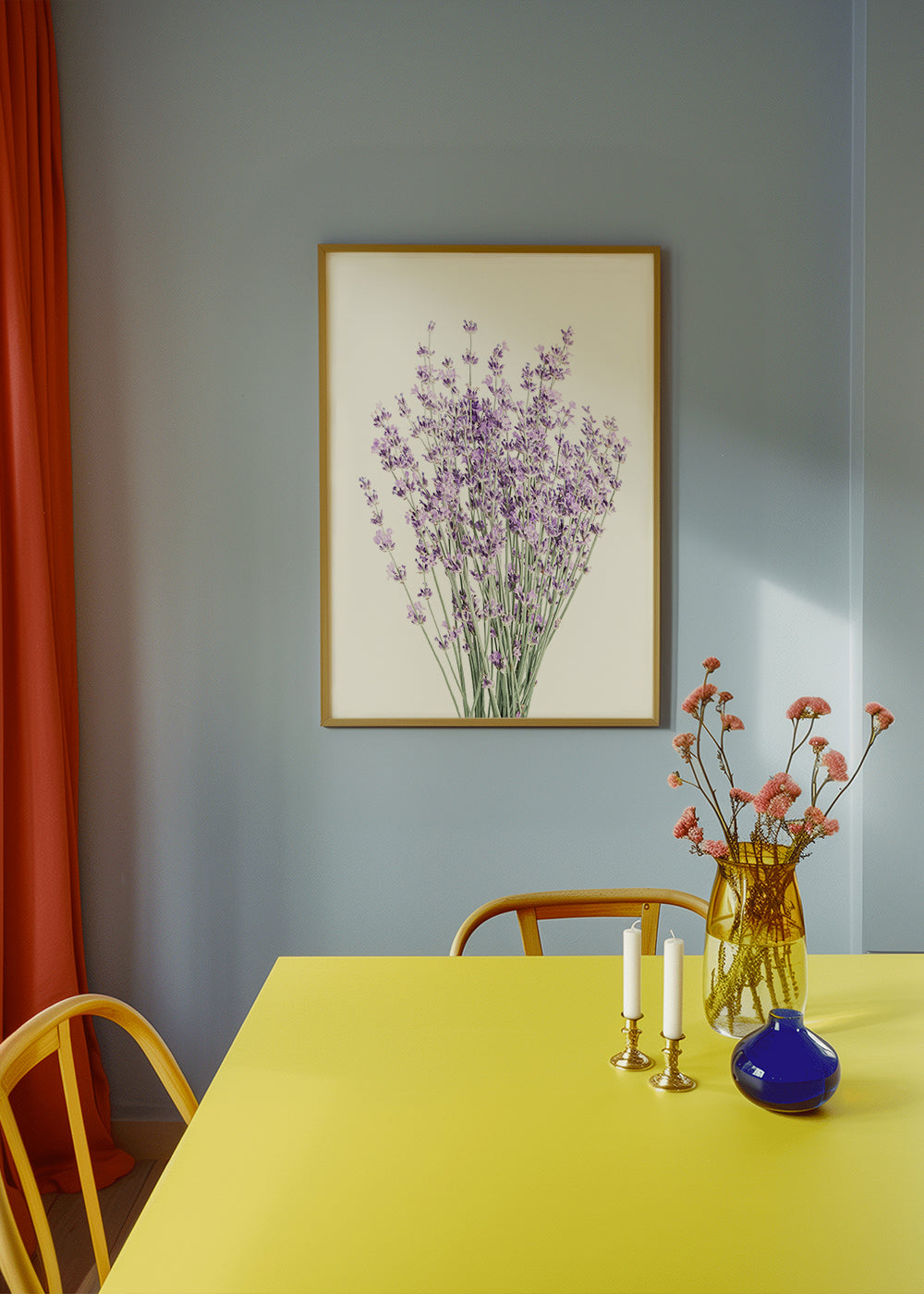 Botanische print: lavendelboeket