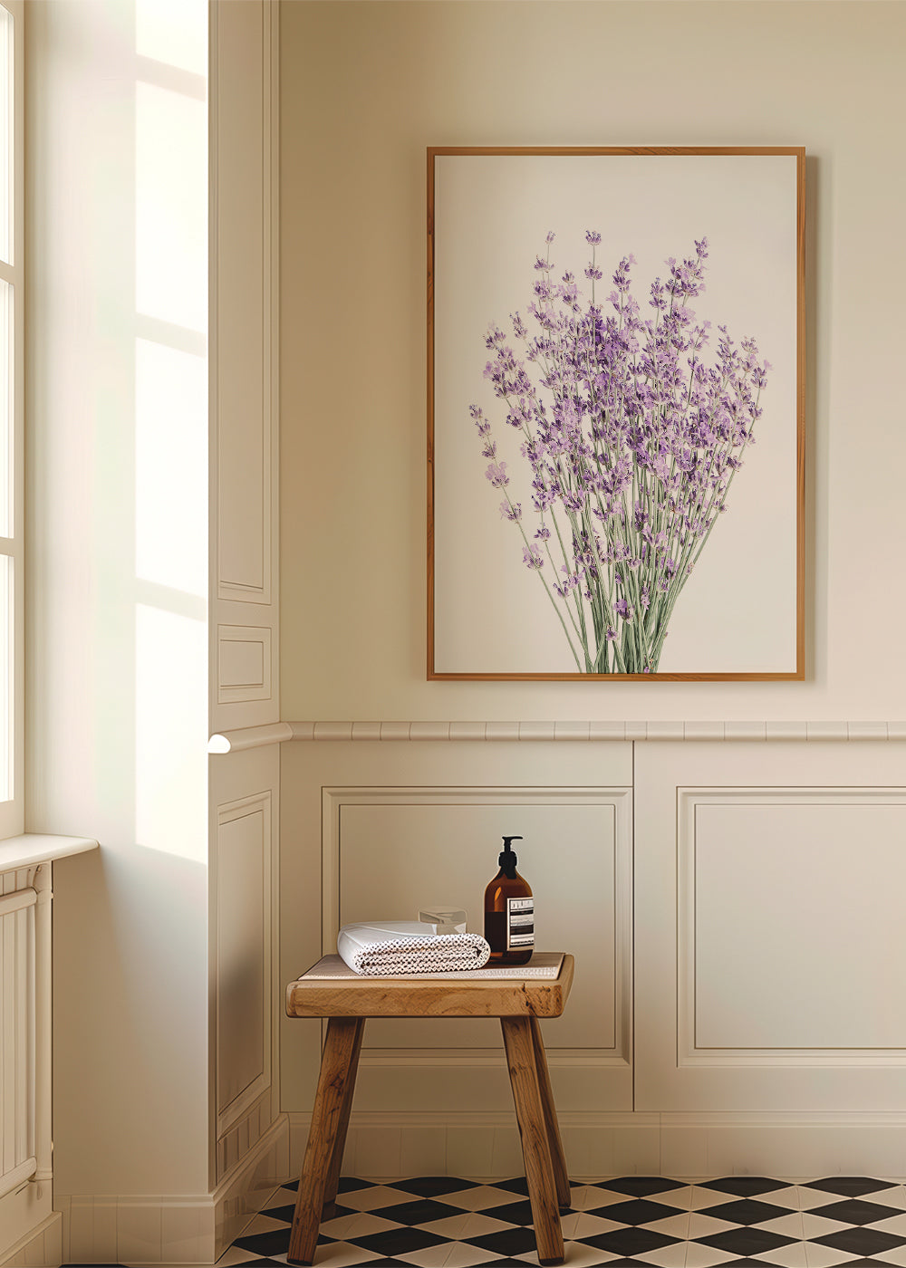 Botanische print: lavendelboeket