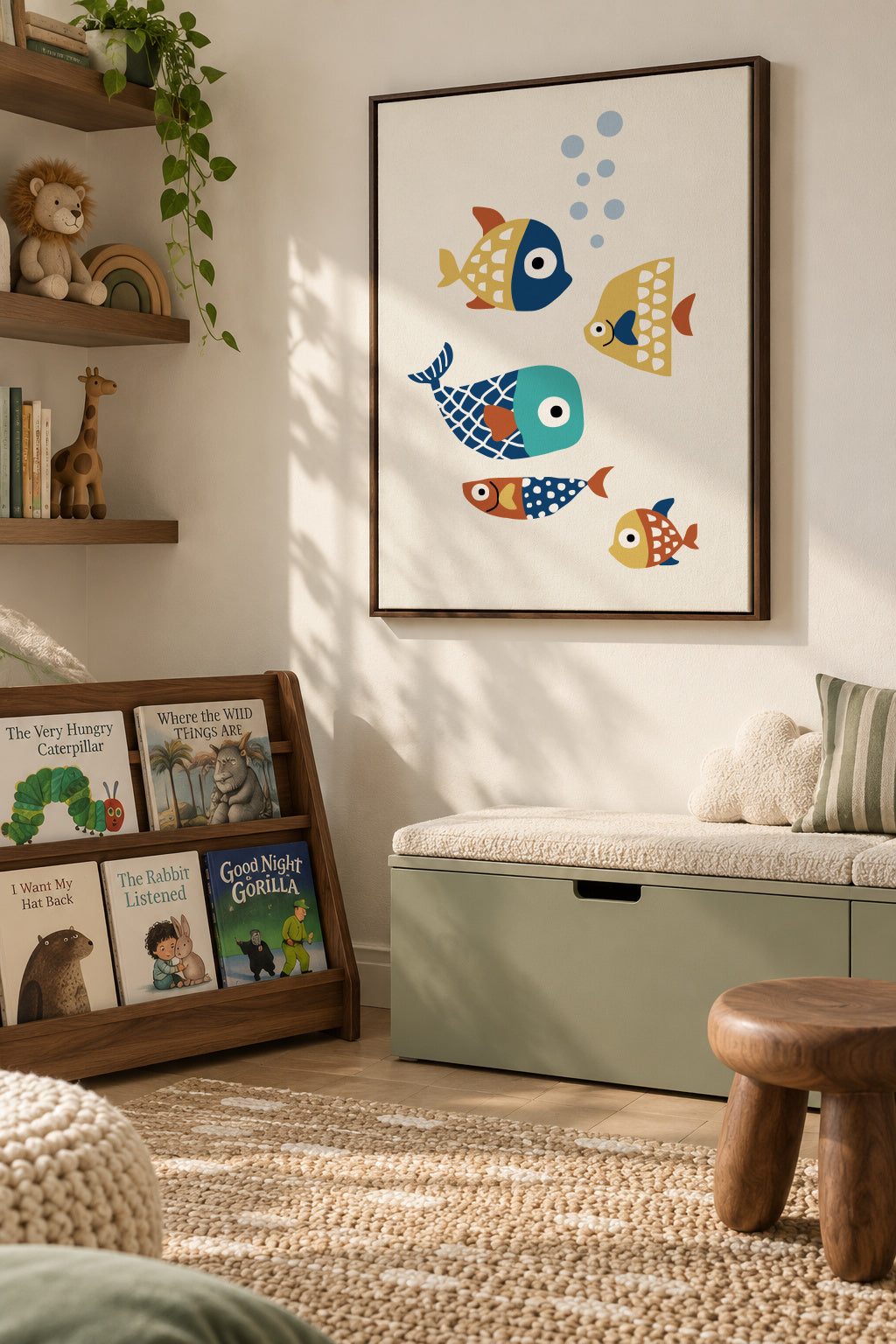 Little Friends - Framed canvas in an interior