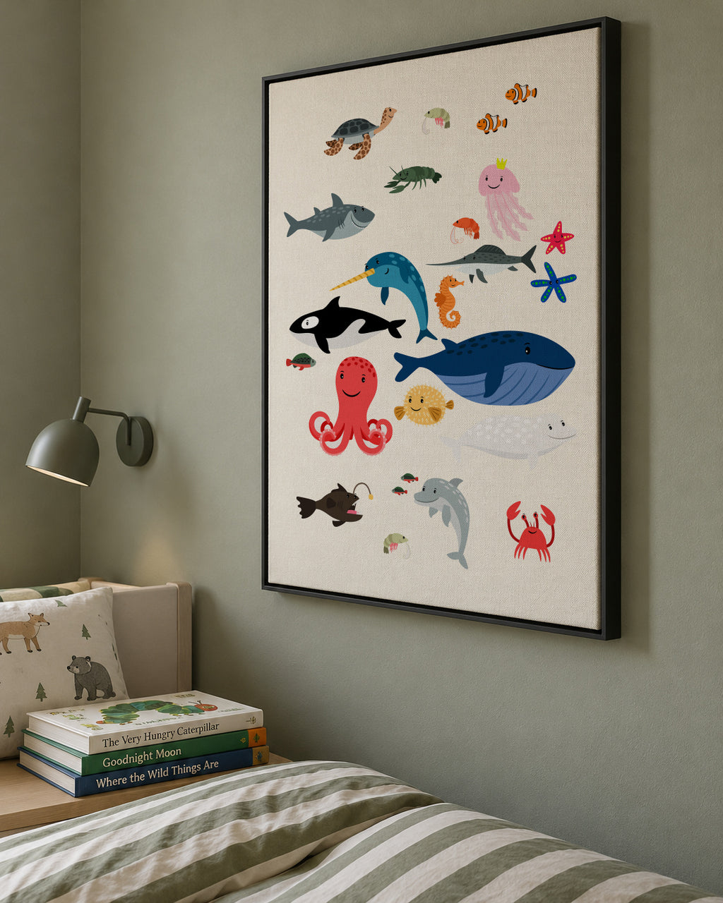 Ocean Wonderland - Framed canvas in an interior