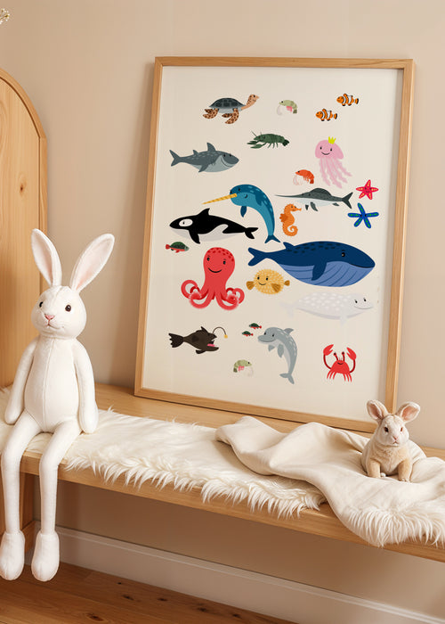 Ocean Wonderland - Framed poster in an interior