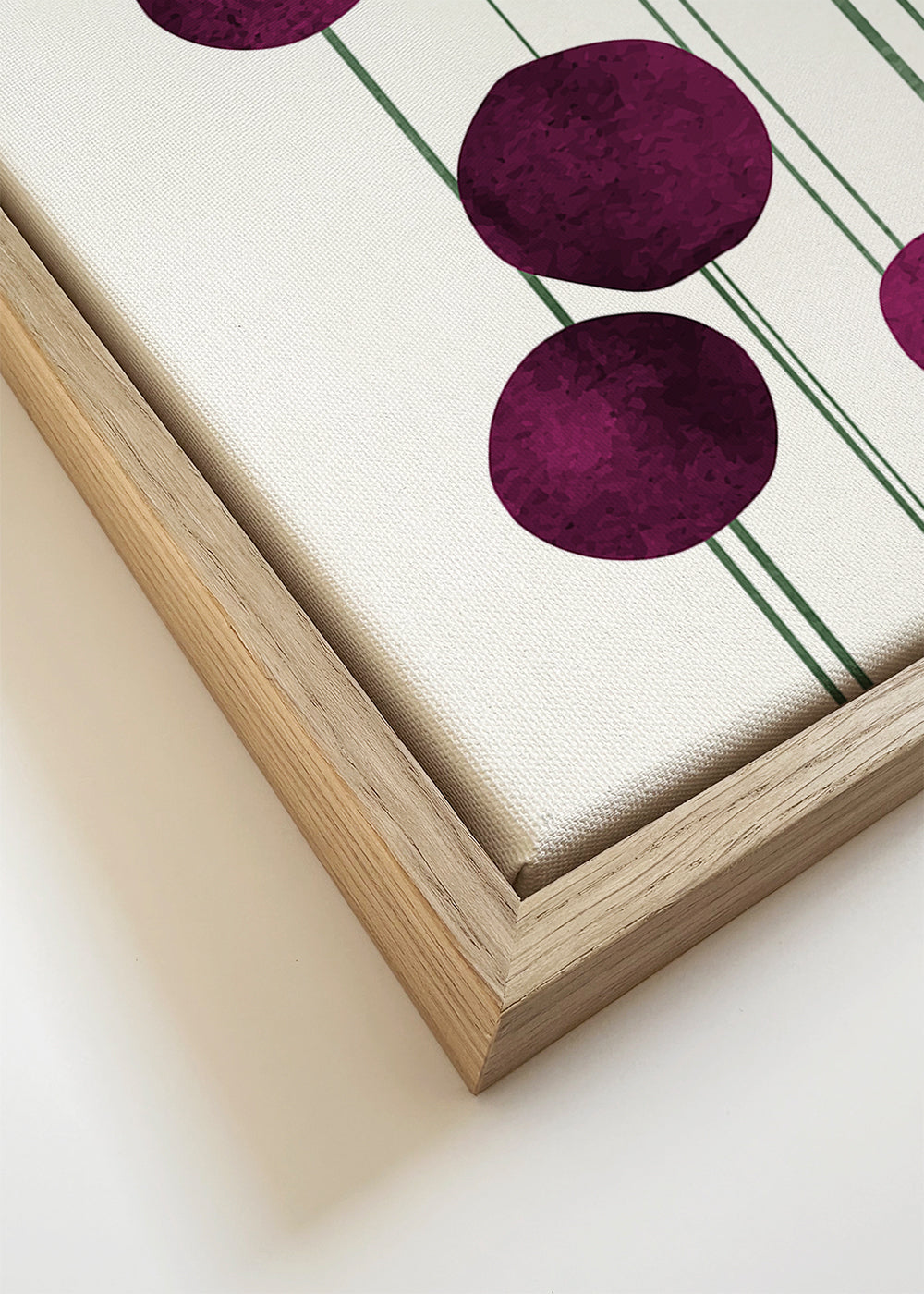 Botanische poster paarse cirkels aan stelen