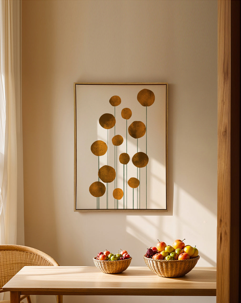 Waterflowers - No 3 - Framed canvas in an interior