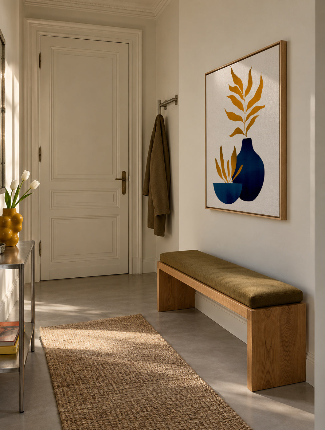 Autumn Flowers _ Y - Framed canvas in an interior