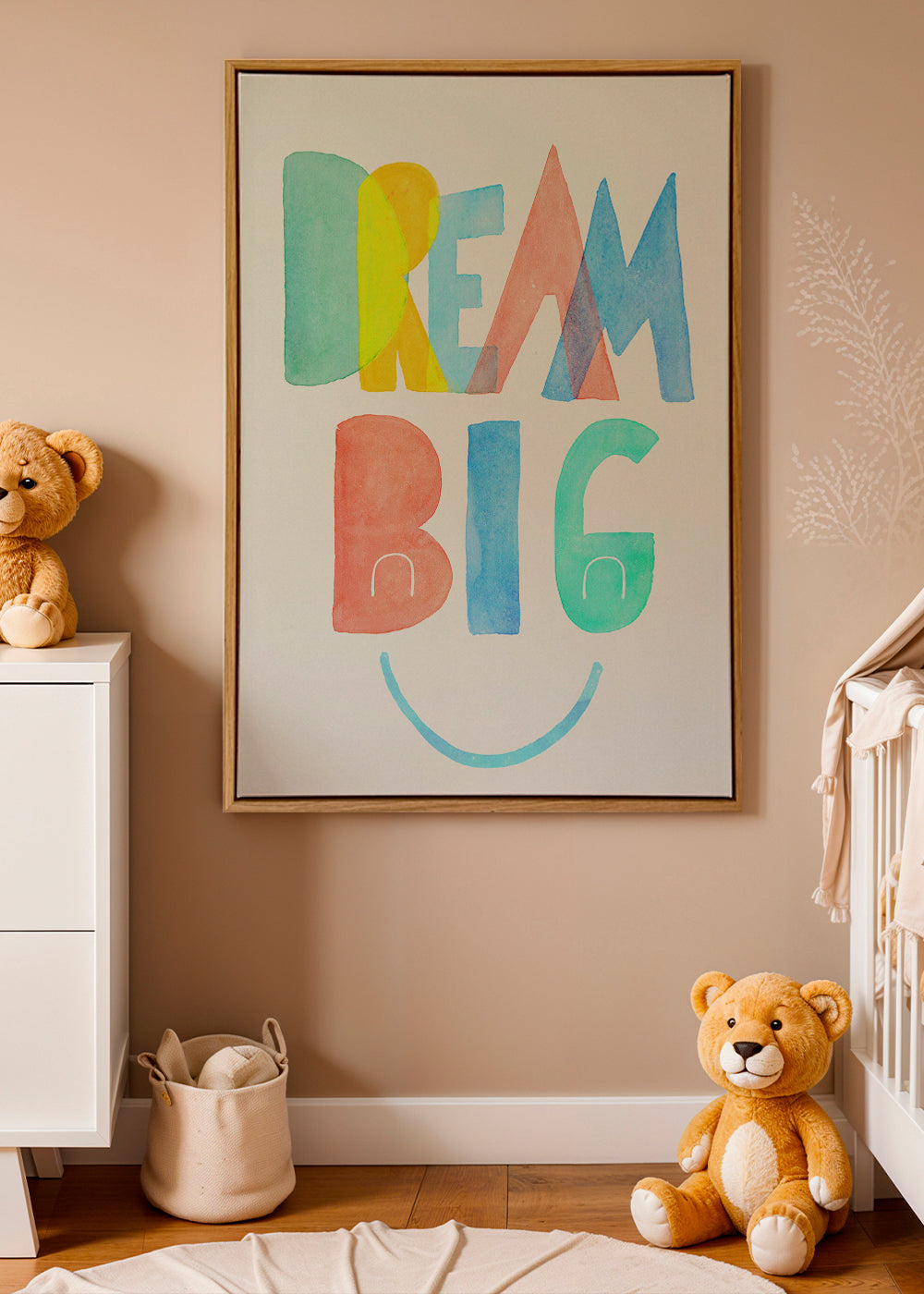 Typografische aquarel 'Dream Big' illustratie