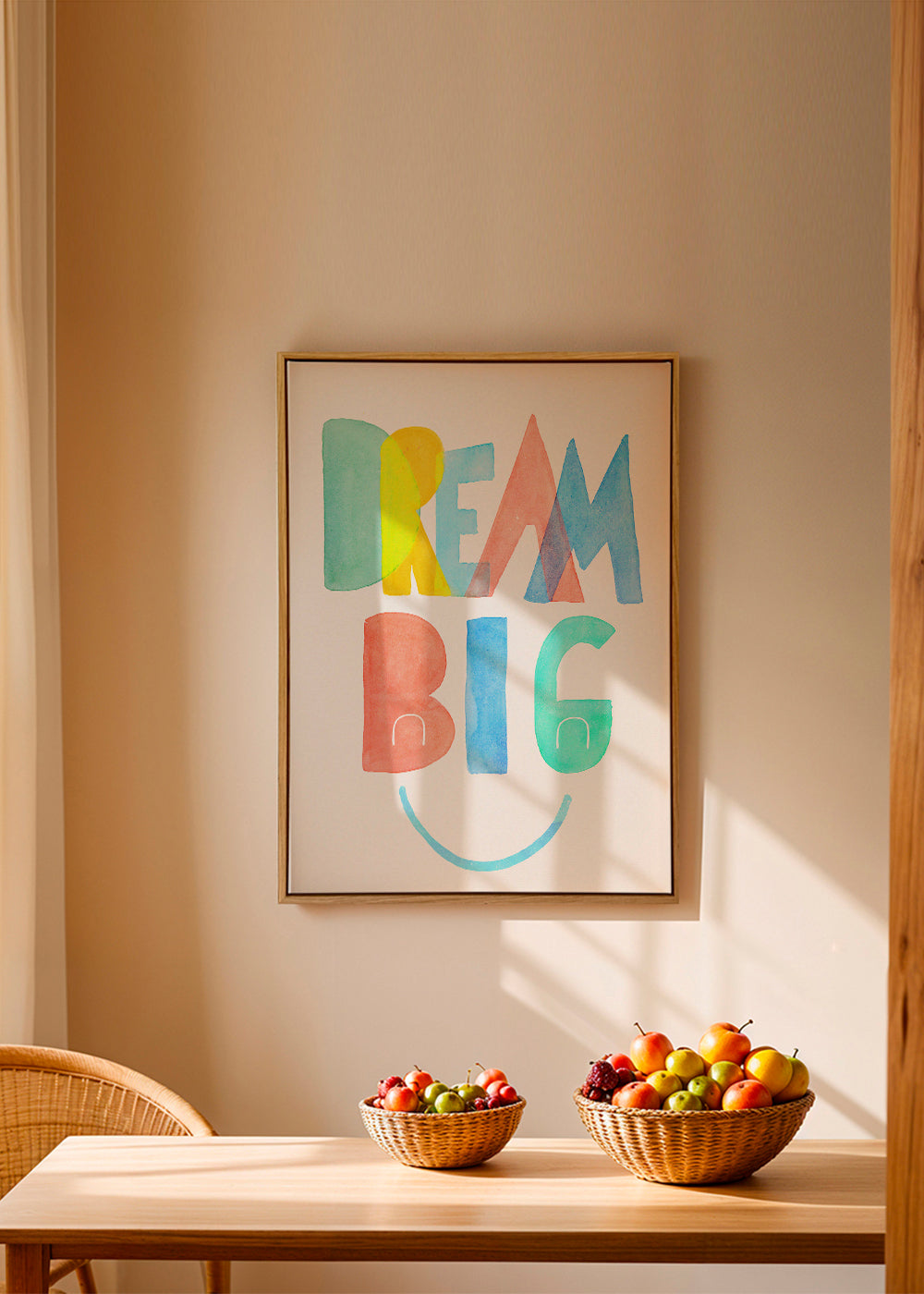 Typografische aquarel 'Dream Big' illustratie