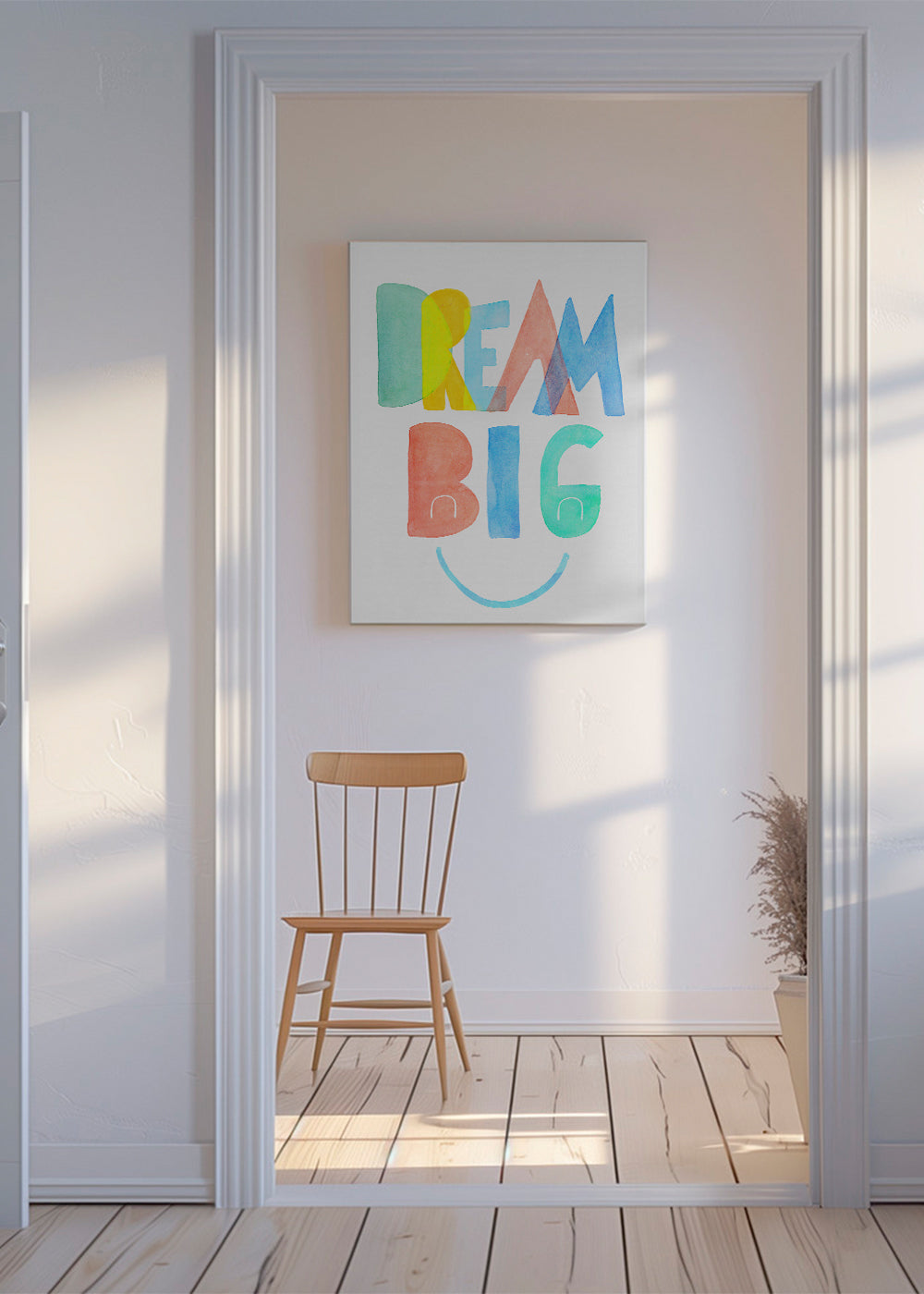 Typografische aquarel 'Dream Big' illustratie