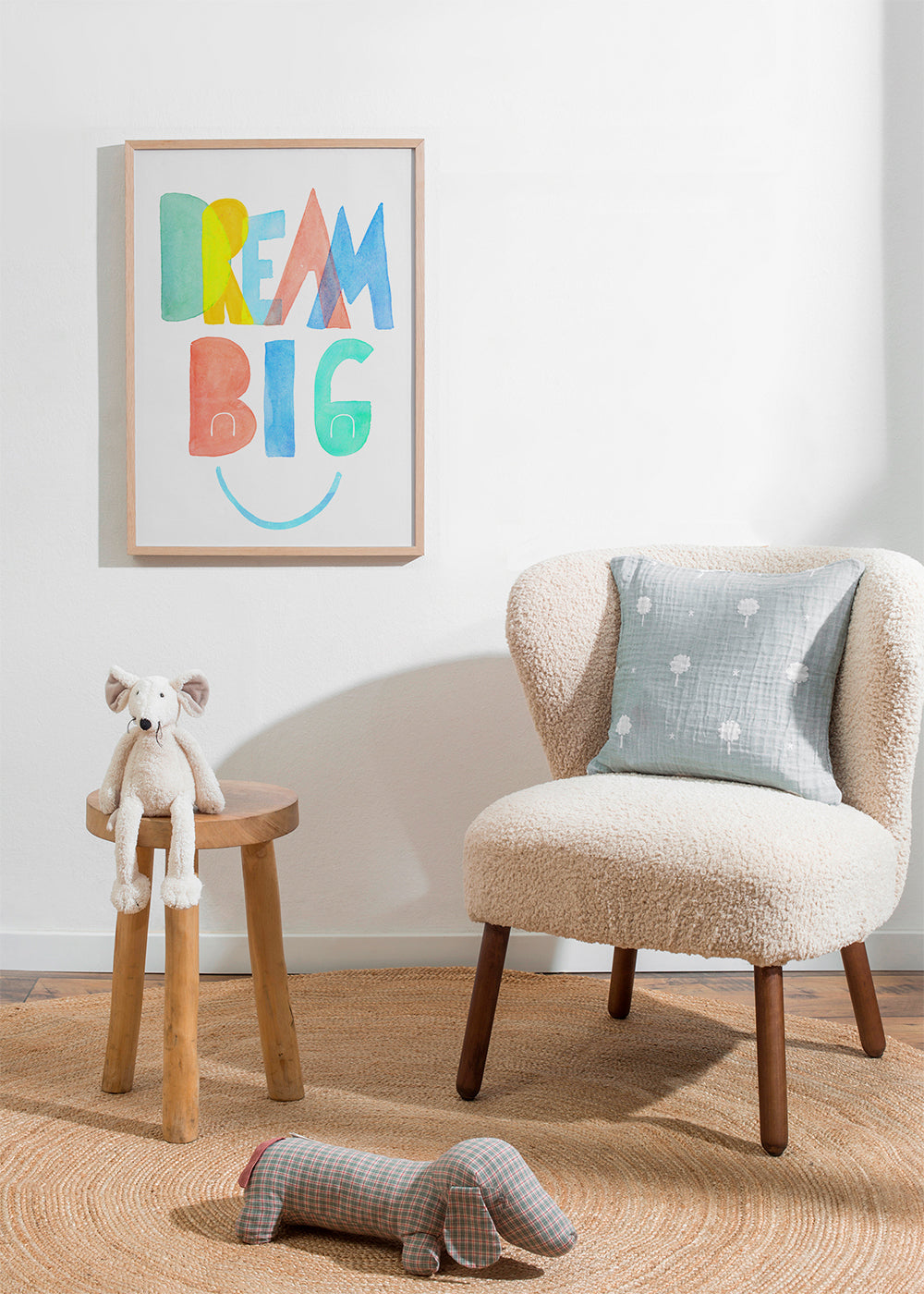 Typografische aquarel 'Dream Big' illustratie