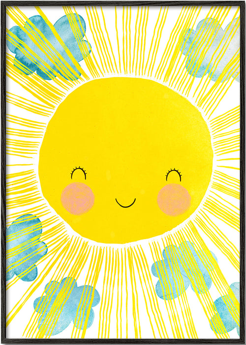Kinderprint glimlachende zon