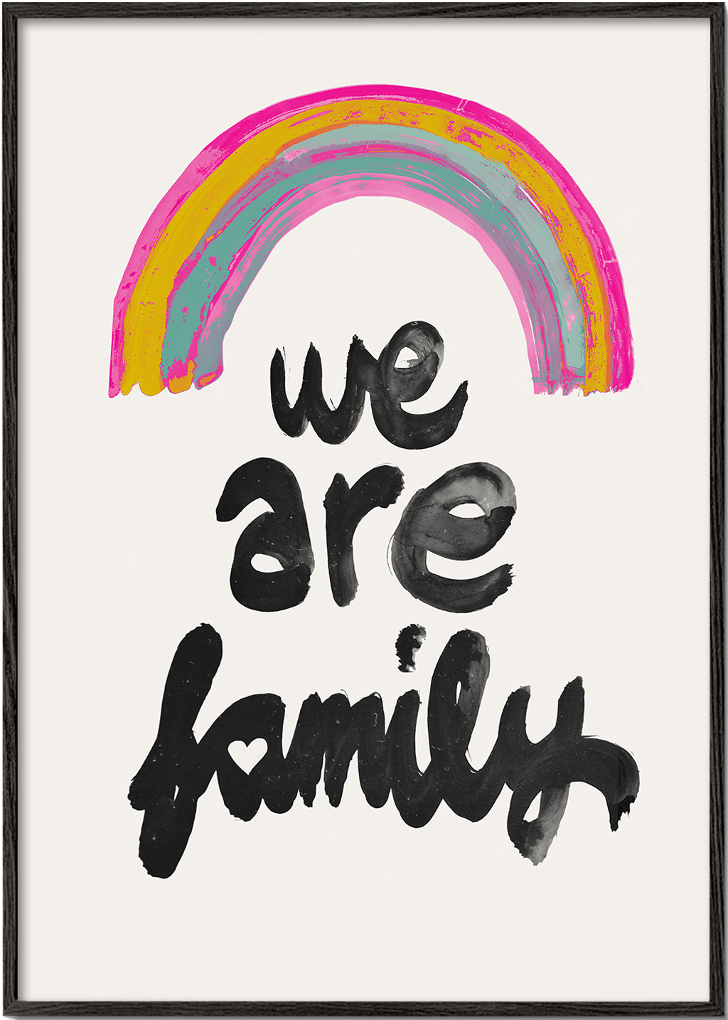 Illustratie 'We are family' geschilderde regenboog