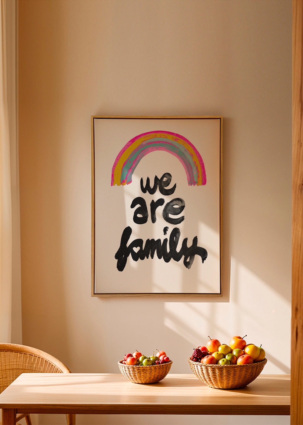Illustratie 'We are family' geschilderde regenboog