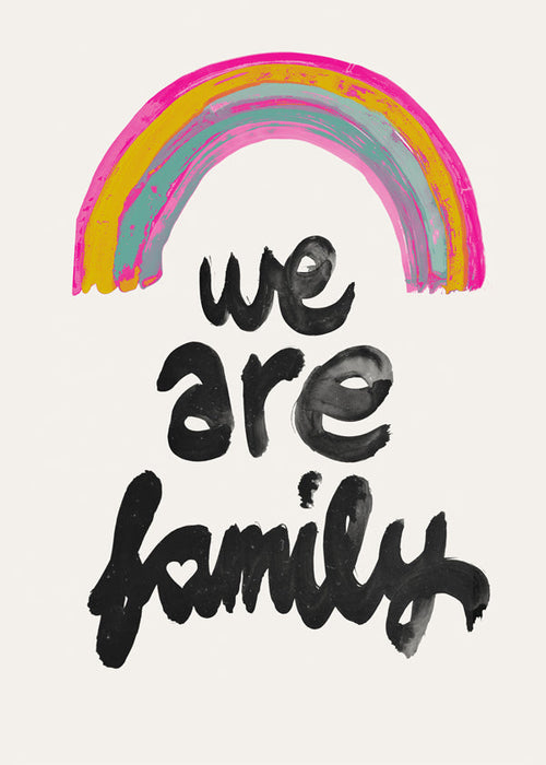 Illustratie 'We are family' geschilderde regenboog