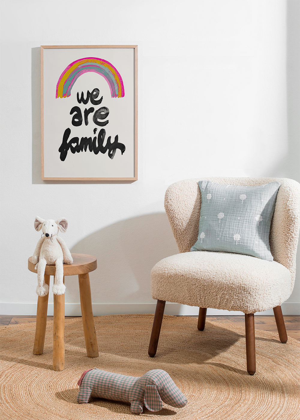 Illustratie 'We are family' geschilderde regenboog