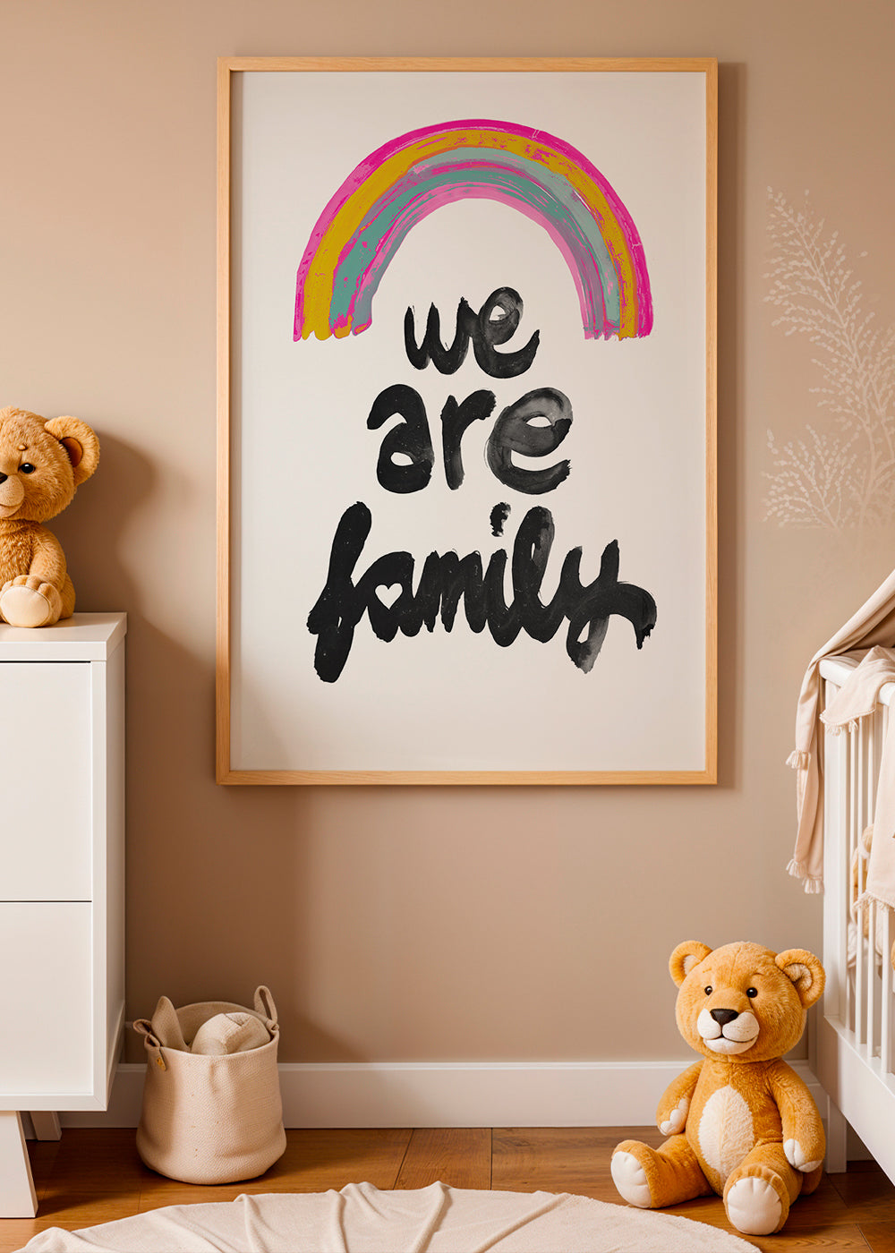 Illustratie 'We are family' geschilderde regenboog