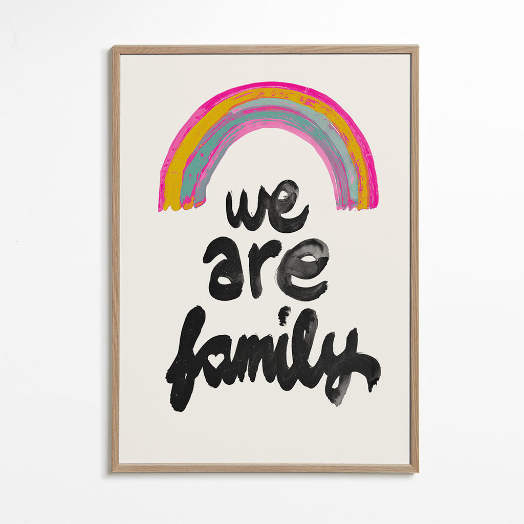 Illustratie 'We are family' geschilderde regenboog