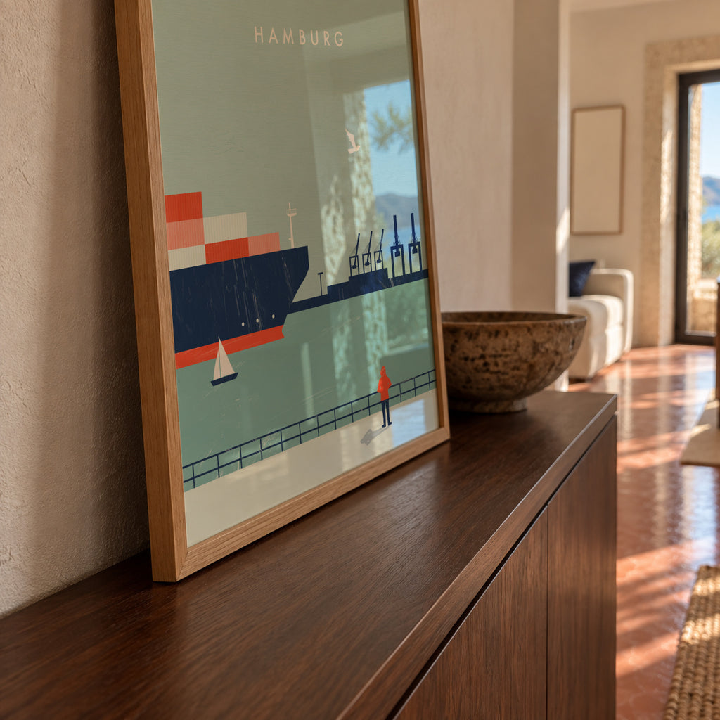 Hamburg - Framed poster in an interior