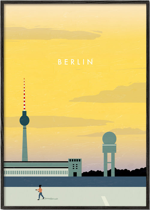 Reisposter Berlijn skyline minimal