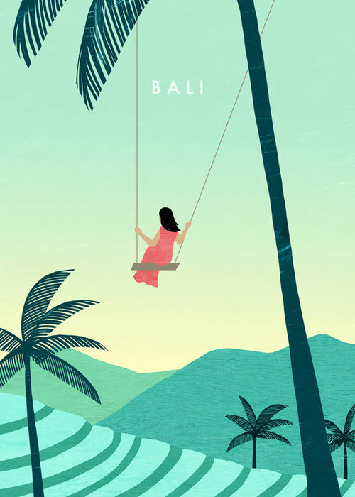 Keuken kunst Bali: tropische schommel illustratie