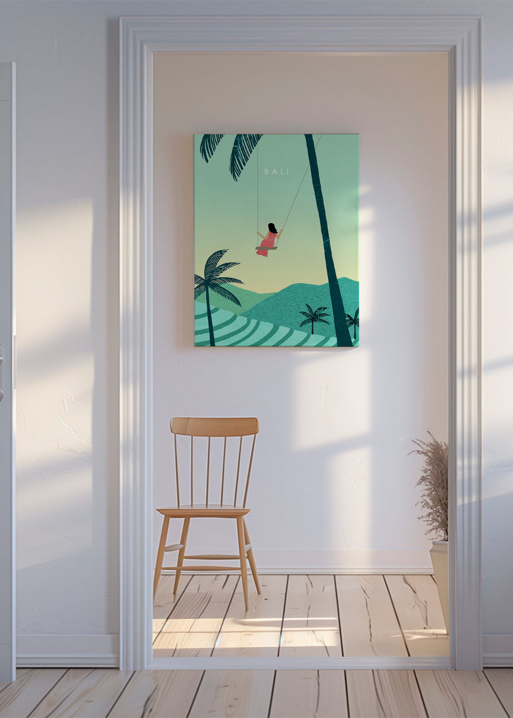 Keuken kunst Bali: tropische schommel illustratie
