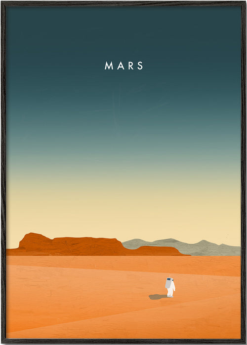 Landschap kunst: Mars-scène met astronaut