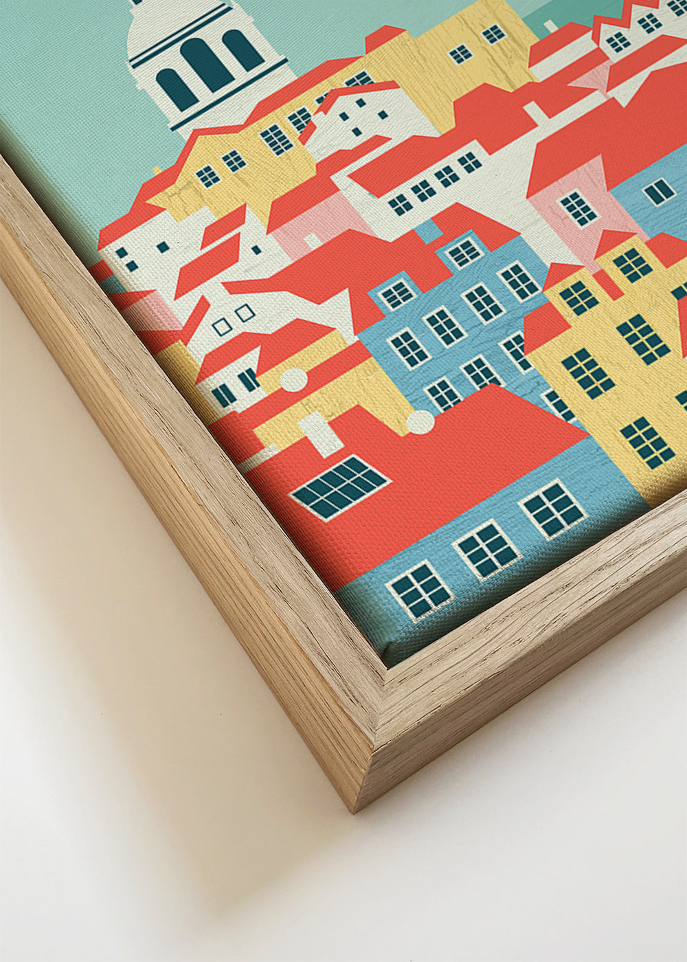 Stedenposter Lissabon geïllustreerde skyline