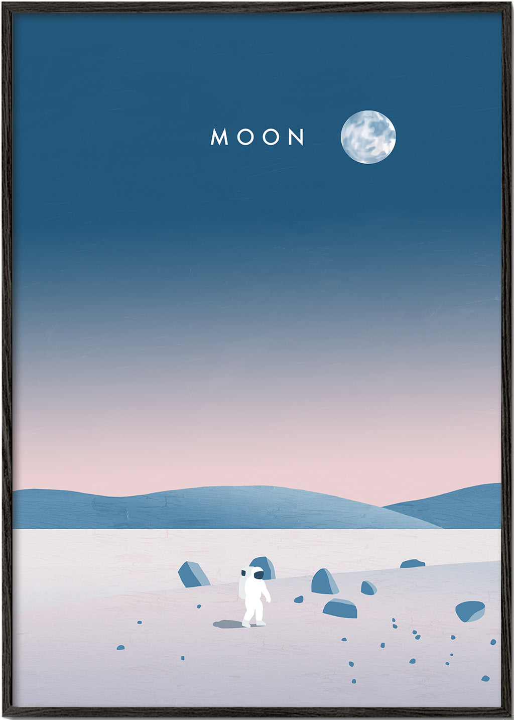 Illustratie maanlandschap met astronaut