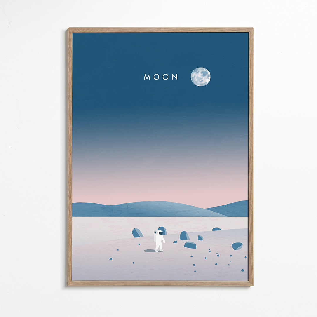 Illustratie maanlandschap met astronaut