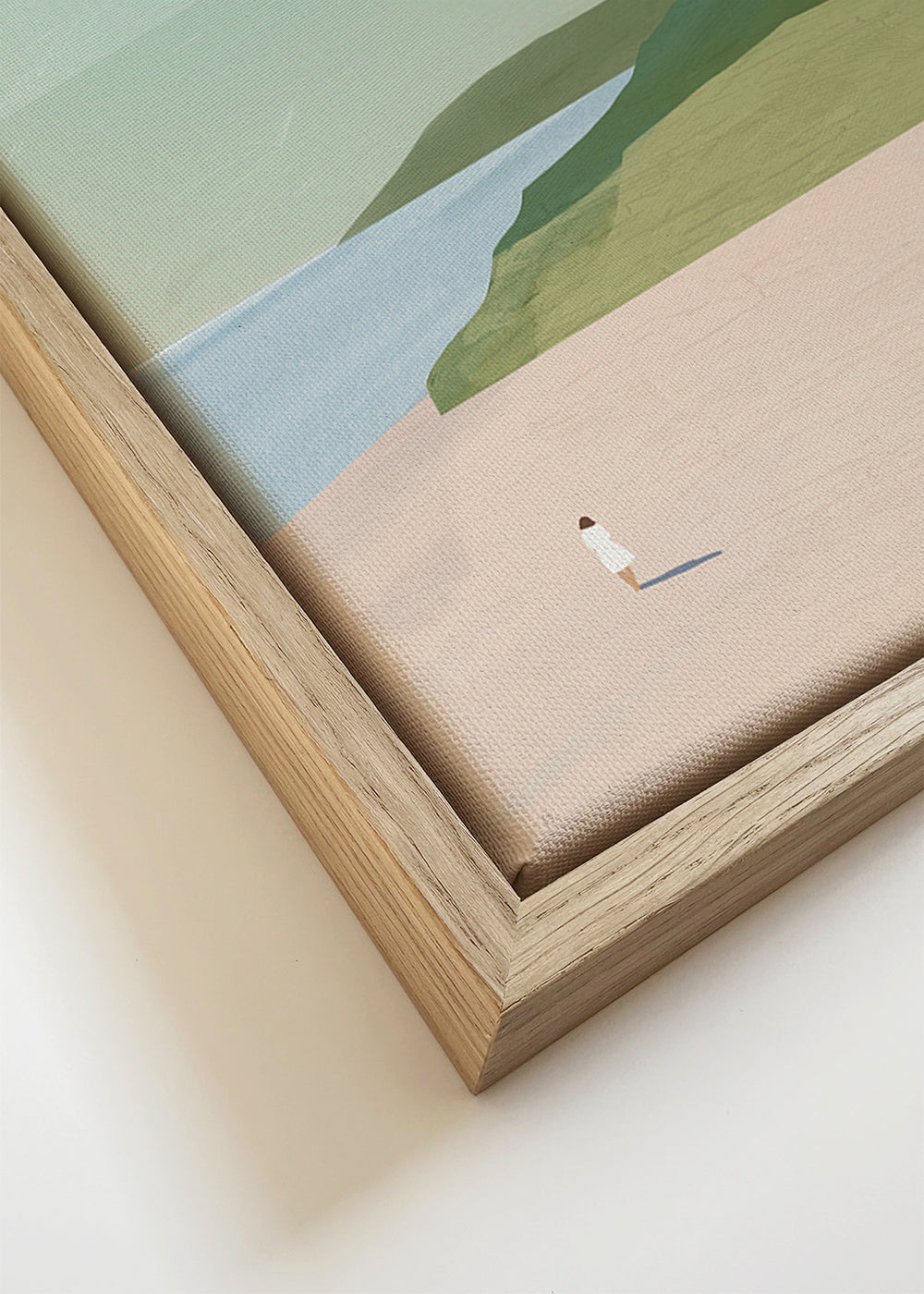 Landschapskunst minimalistisch met rood dak