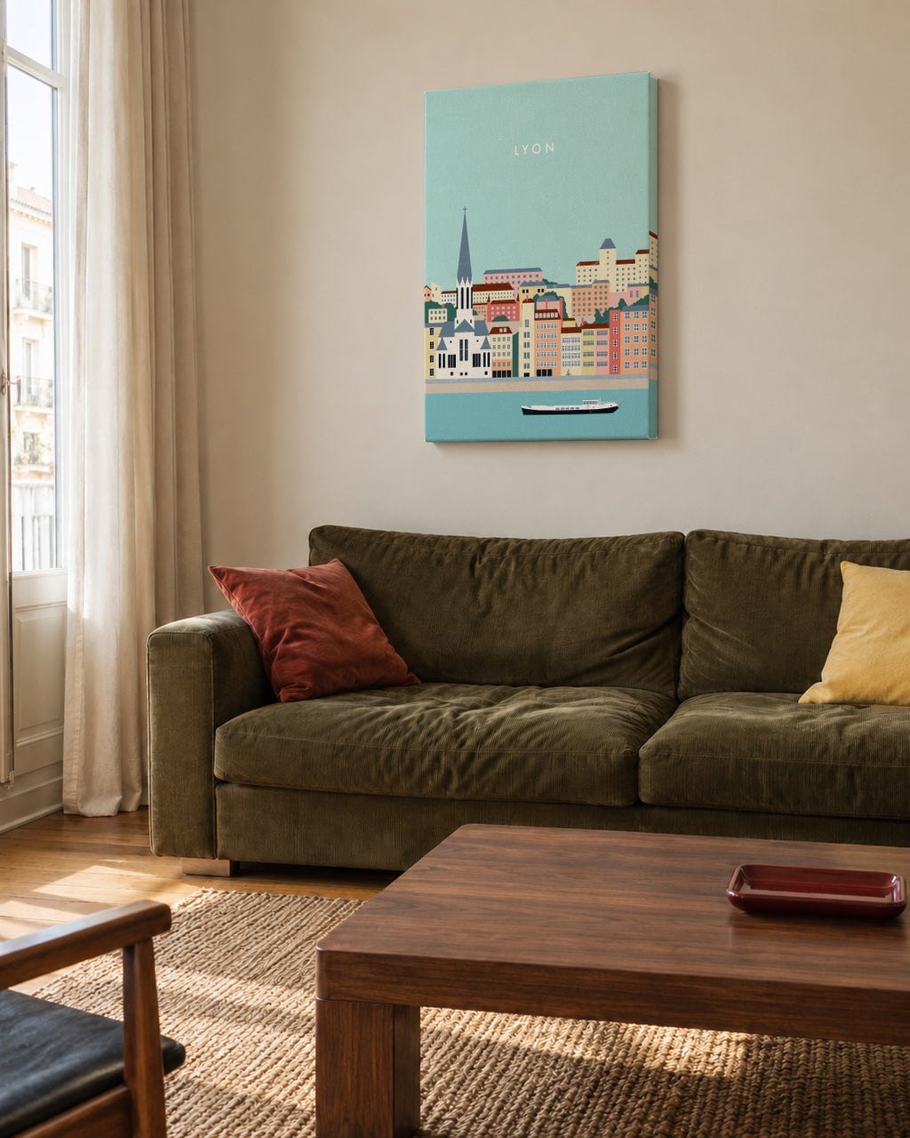 Lyon - Unframed canvas in an interior