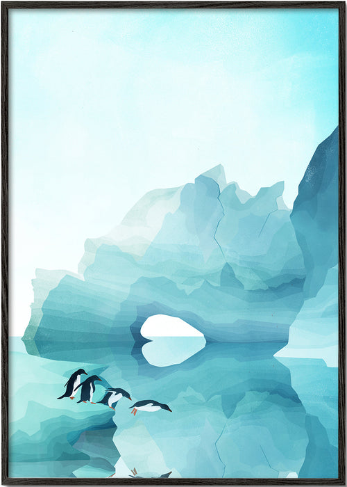 Artwork pinguïns bij ijsboog