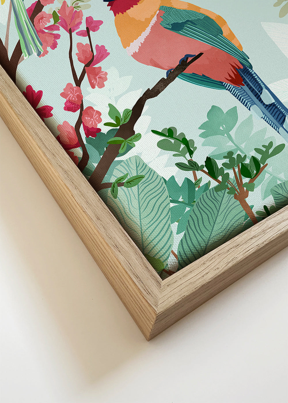 Illustratie vogels en bloemen