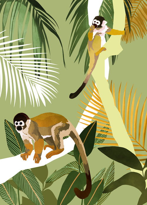 Aapillustratie in de jungle