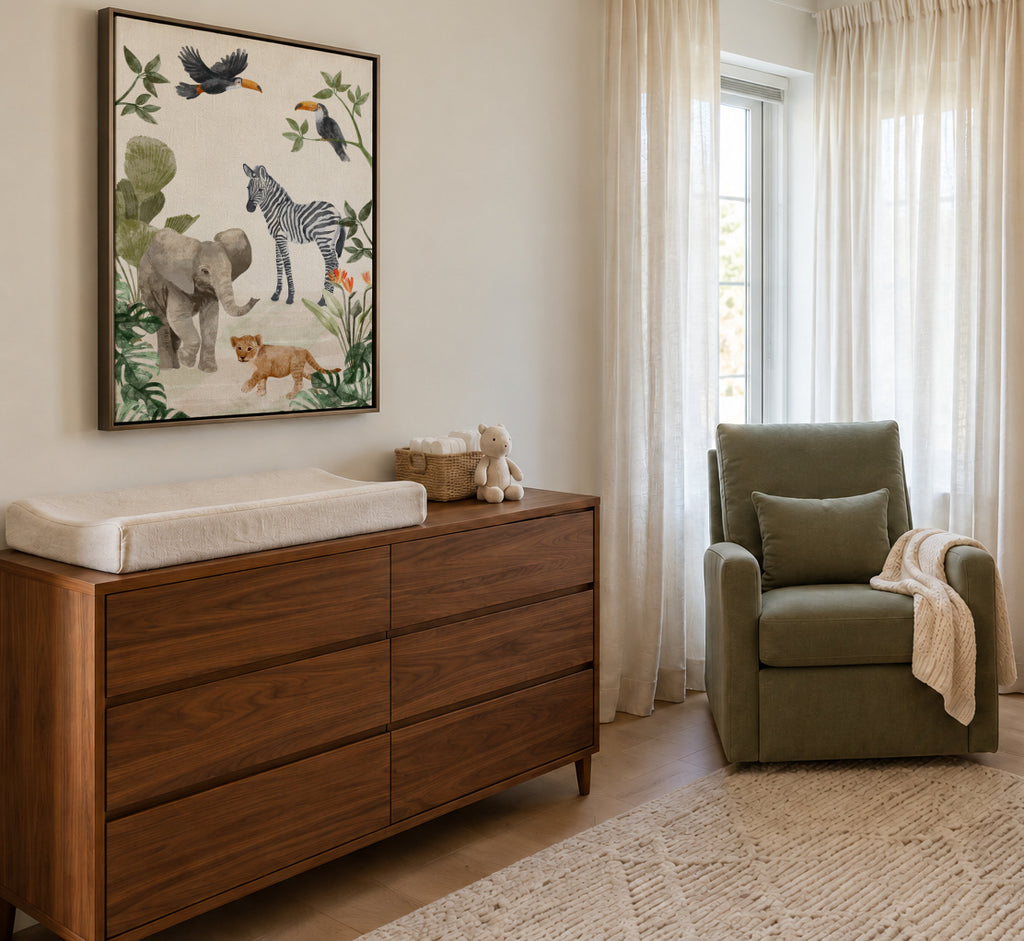 Jungle Baby's - Framed canvas in an interior