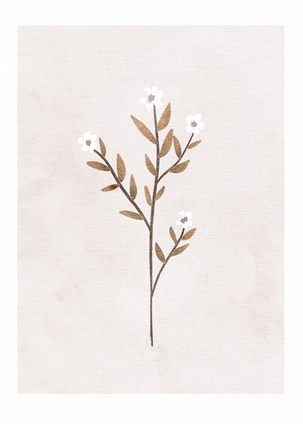 Botanische poster met fijn minimal takje