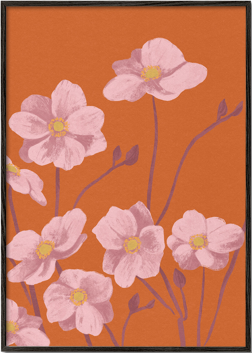 Botanische poster Roze anemoon