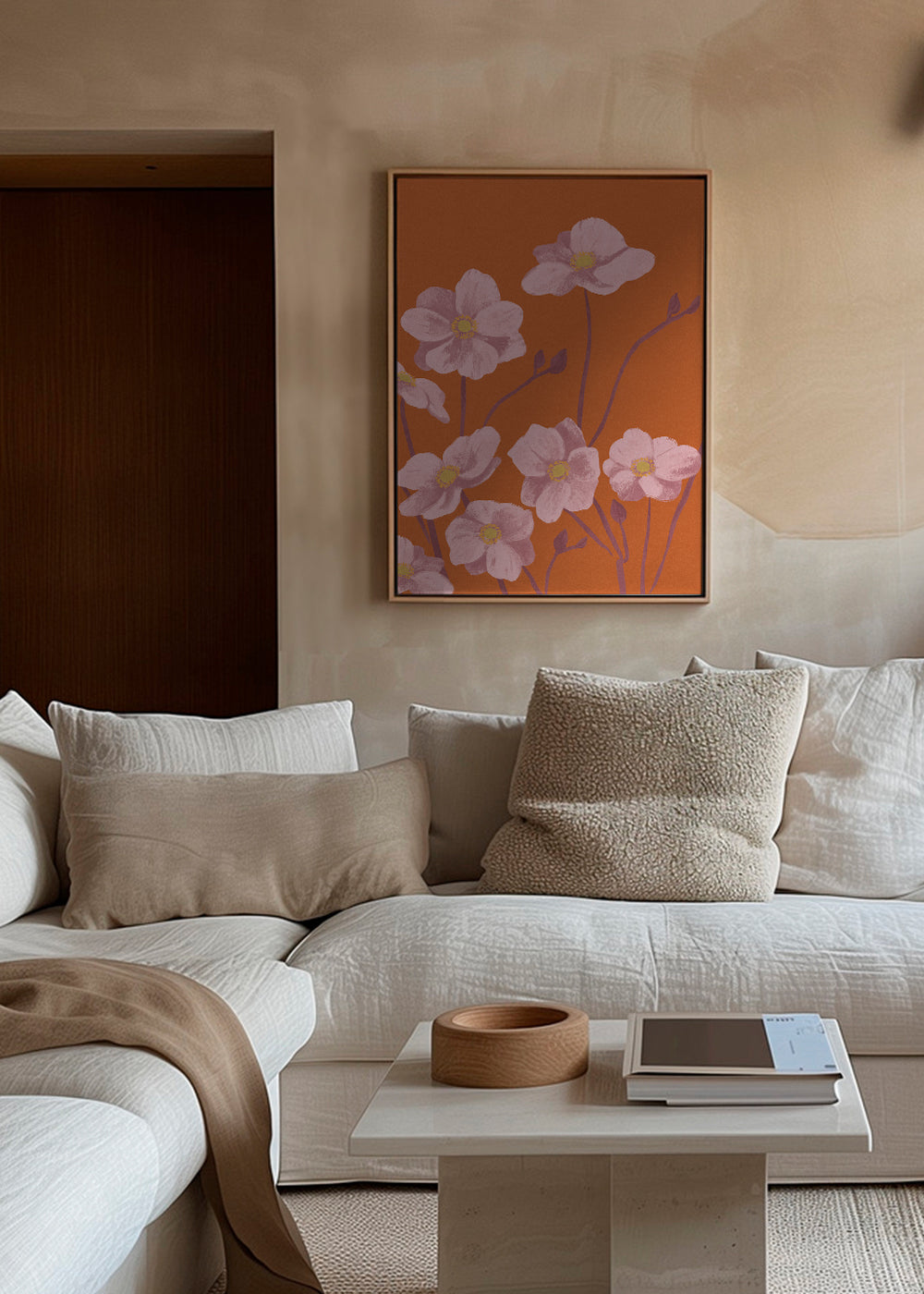 Botanische poster Roze anemoon