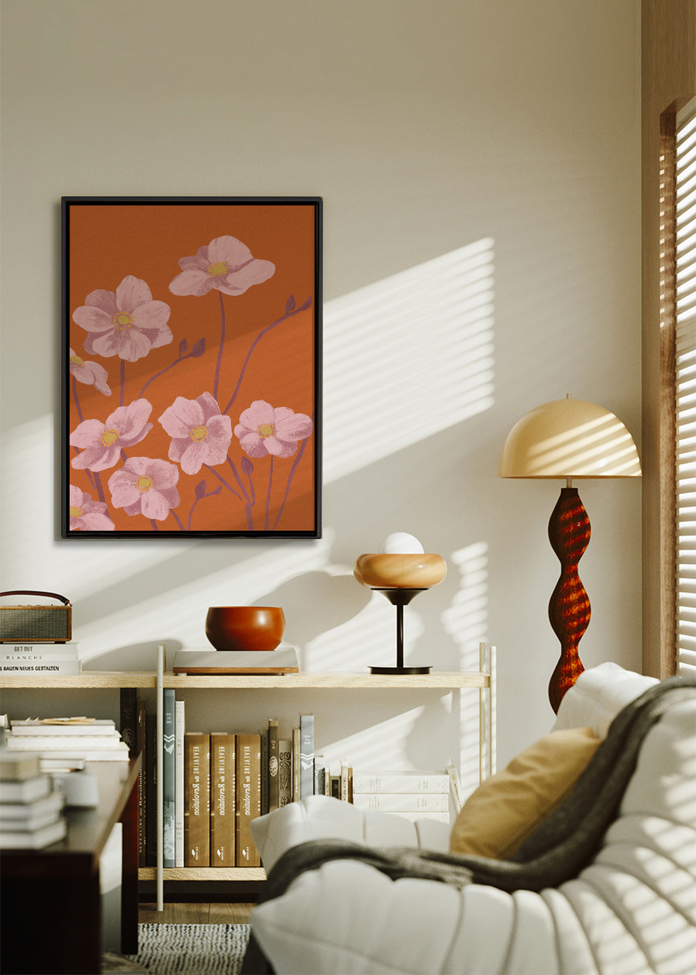 Botanische poster Roze anemoon