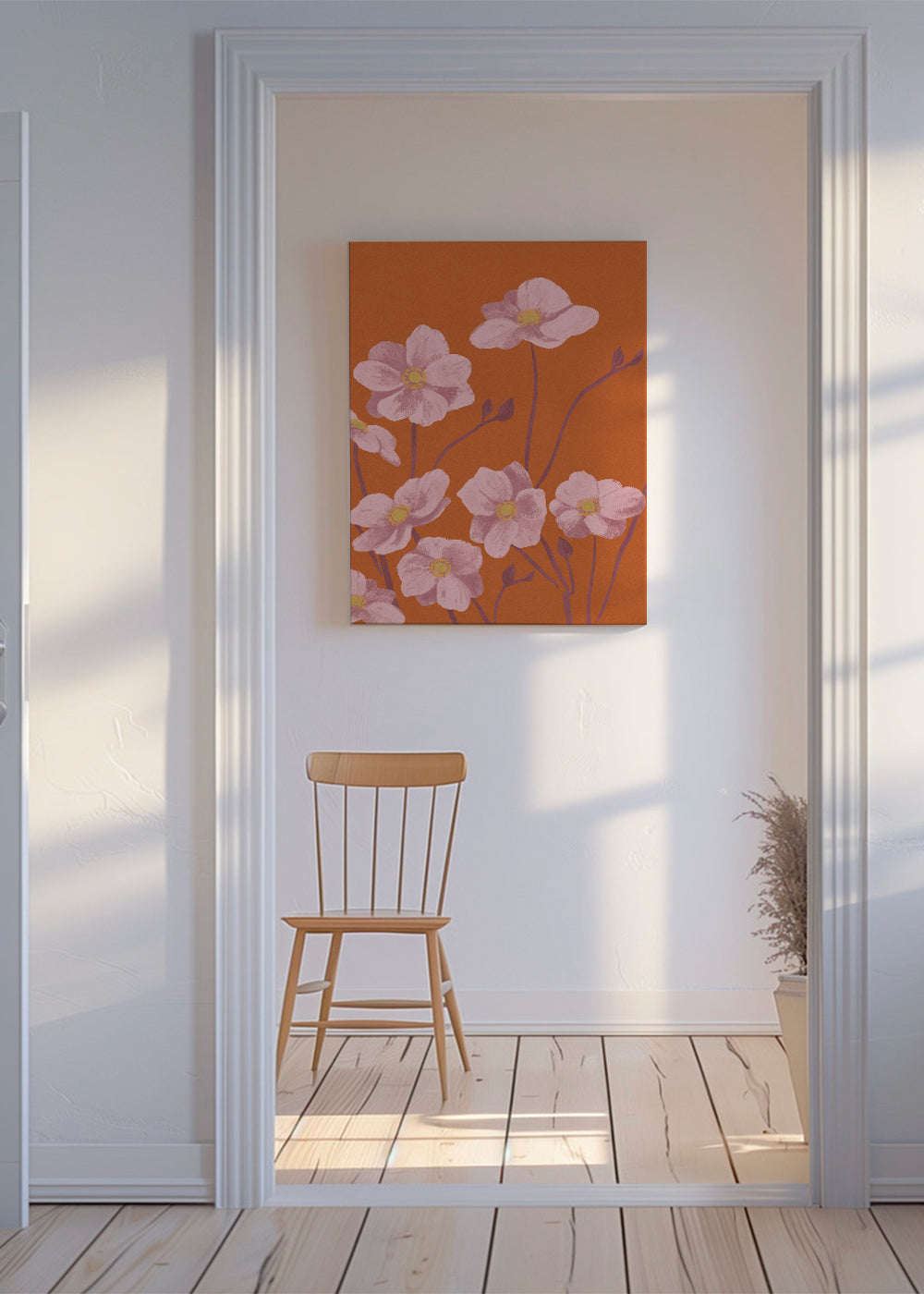 Botanische poster Roze anemoon