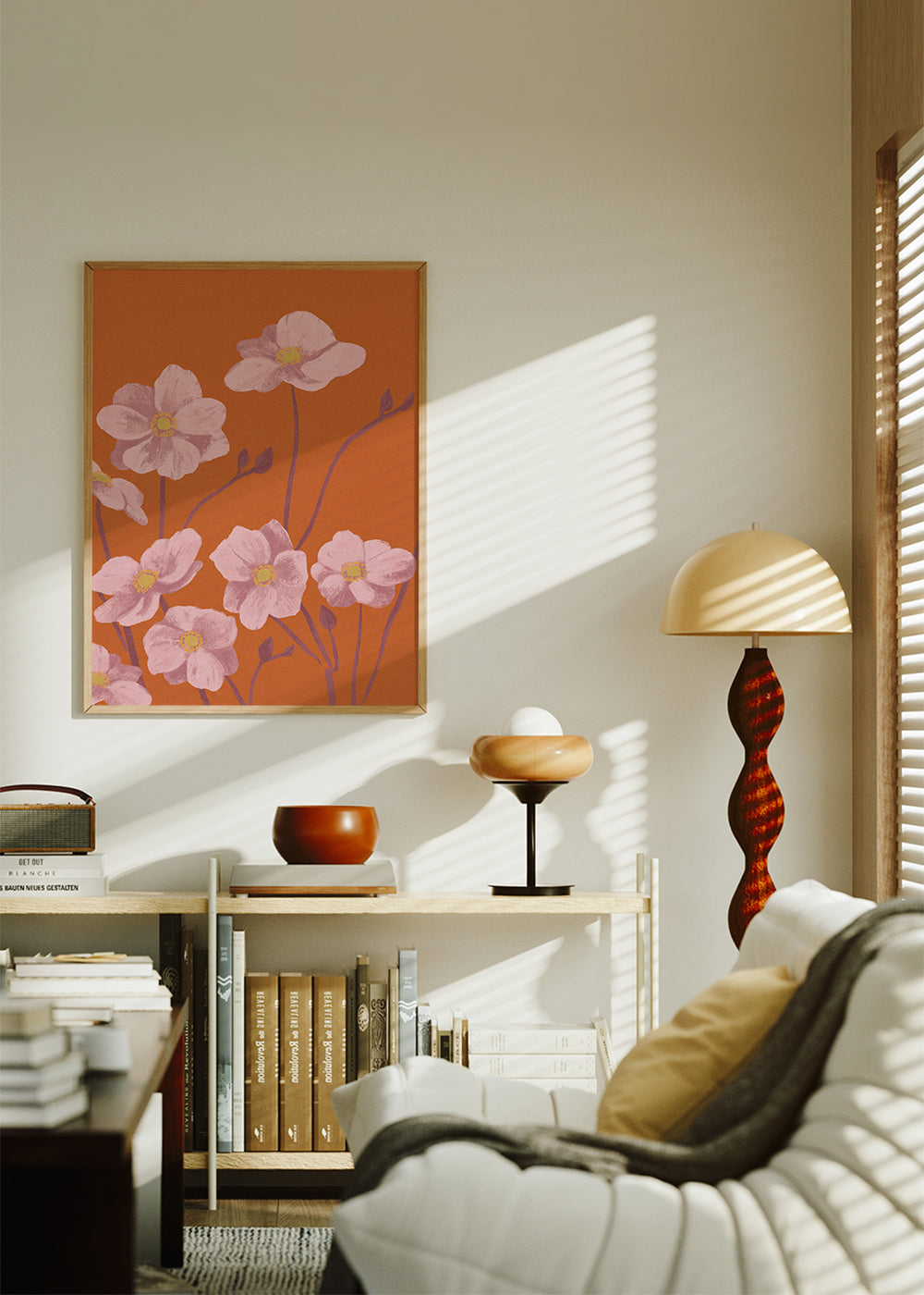 Botanische poster Roze anemoon