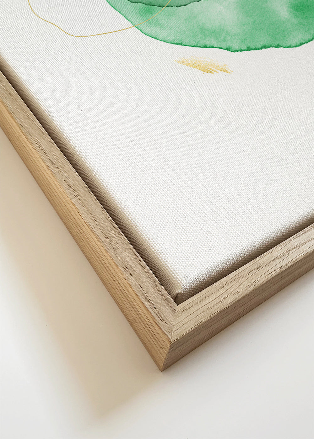 Abstract groen kunstwerk met gouden accenten