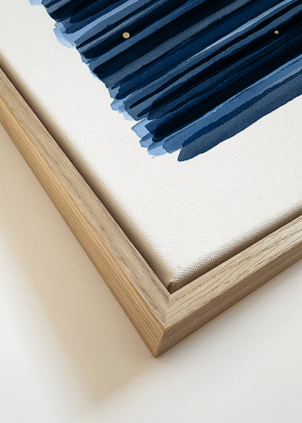 Abstract kunst met blauwe horizontale strepen