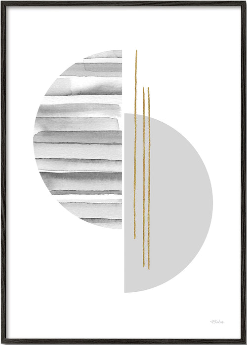 Geometrische poster minimal met gouden lijnen