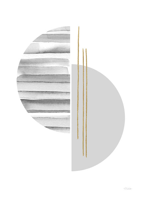 Geometrische poster minimal met gouden lijnen