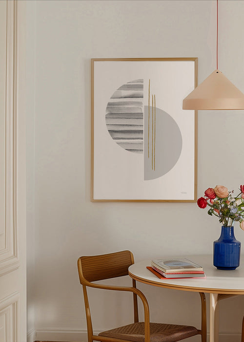 Geometrische poster minimal met gouden lijnen