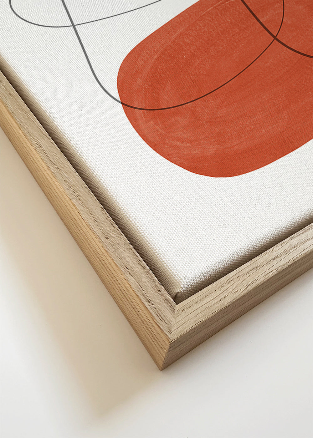 Abstracte kunst terracotta en beige